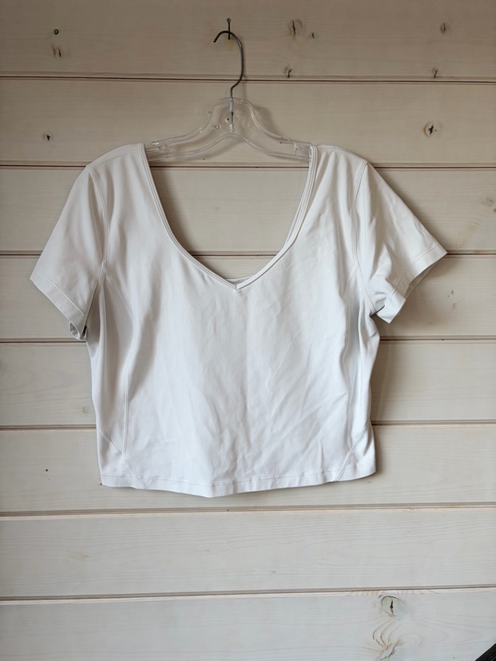 lululemon athletica White V-Neck Crop Top